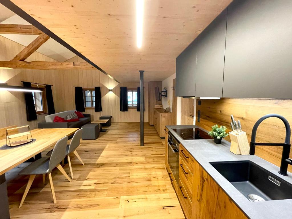 Kuchyň nebo kuchyňský kout v ubytování Appartements Zur Post