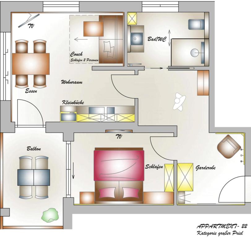 Půdorys ubytování Appartementhaus Madlen