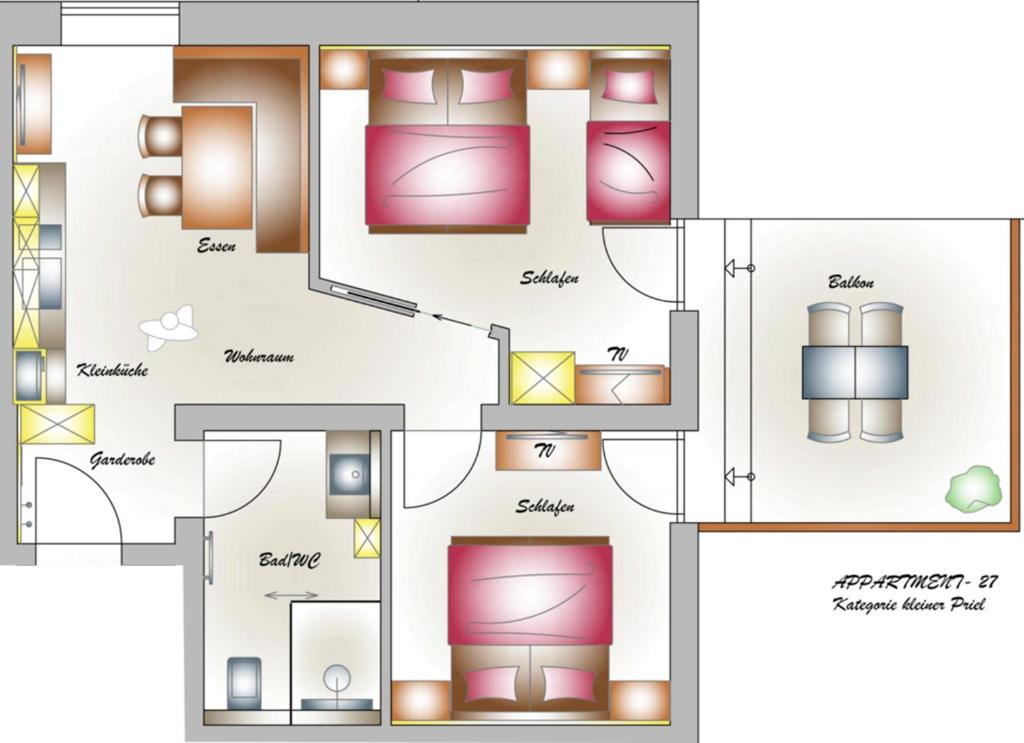 Půdorys ubytování Appartementhaus Madlen