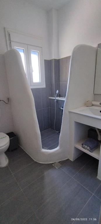 Koupelna v ubytování Tinos apartments Zalonis