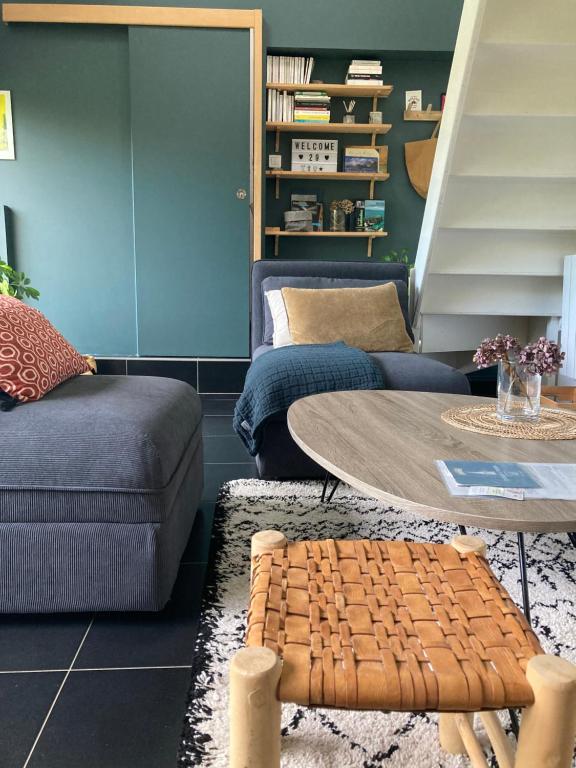 Posezení v ubytování TinyHouse LE CONQUET