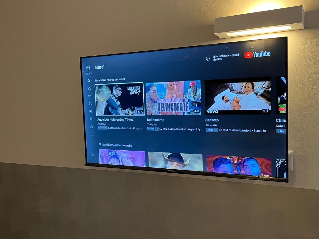 TV a/nebo společenská místnost v ubytování Bergamo Automatic Rooms Self check-in