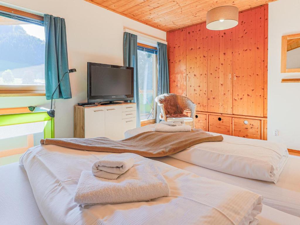 Postel nebo postele na pokoji v ubytování Itterblick