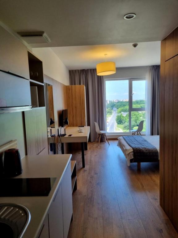 Posteľ alebo postele v izbe v ubytovaní Warsaw Apartments - Luxury Top-view Aparthotel