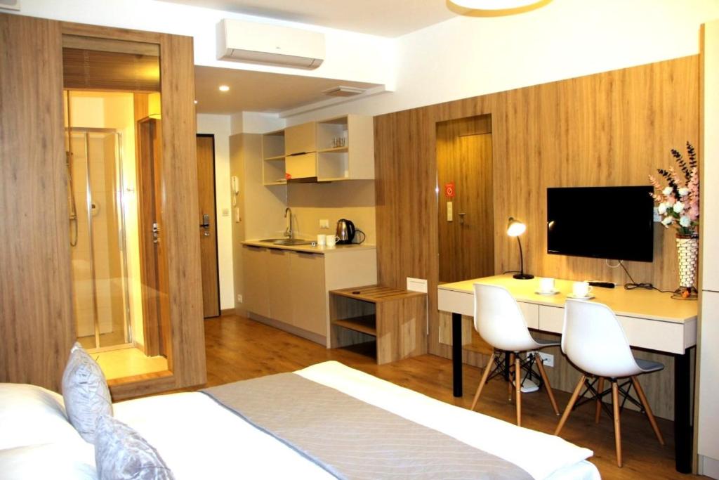 Kuchyňa alebo kuchynka v ubytovaní Warsaw Apartments - Luxury Top-view Aparthotel