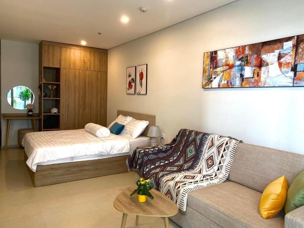 Căn hộ The Sóng -An Gia Bãi Sau Biển Thuỳ Vân - King Studio Con Sofá Cama