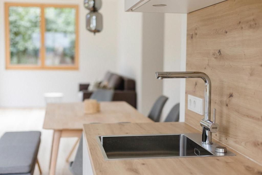 Kuchyň nebo kuchyňský kout v ubytování am Greben Apartments drei - vier - fünf