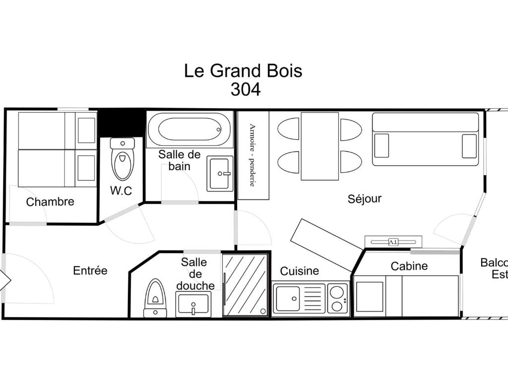 Plán poschodí v ubytovaní Charmant Appartement à La Tania - 6 pers, skis aux pieds, proche commodités - FR-1-182A-10