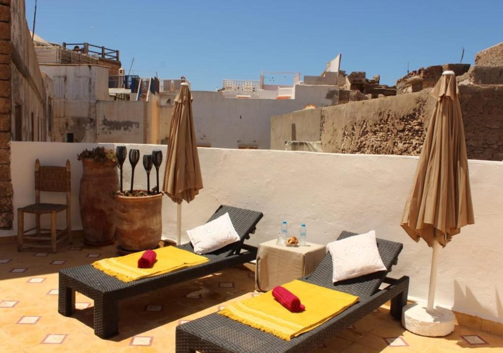 Posezení v ubytování Riad de charme l'Oasis d'Essaouira - Suite Luxe