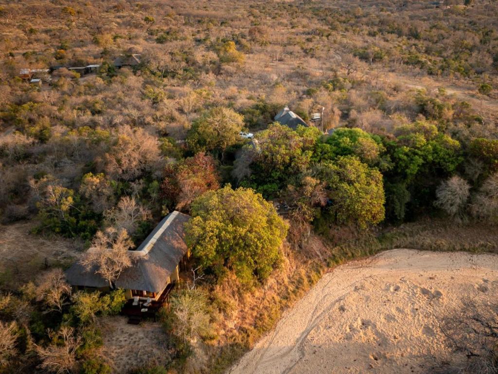 una vista aérea de una casa en un bosque en Shimungwe Lodge en Hoedspruit