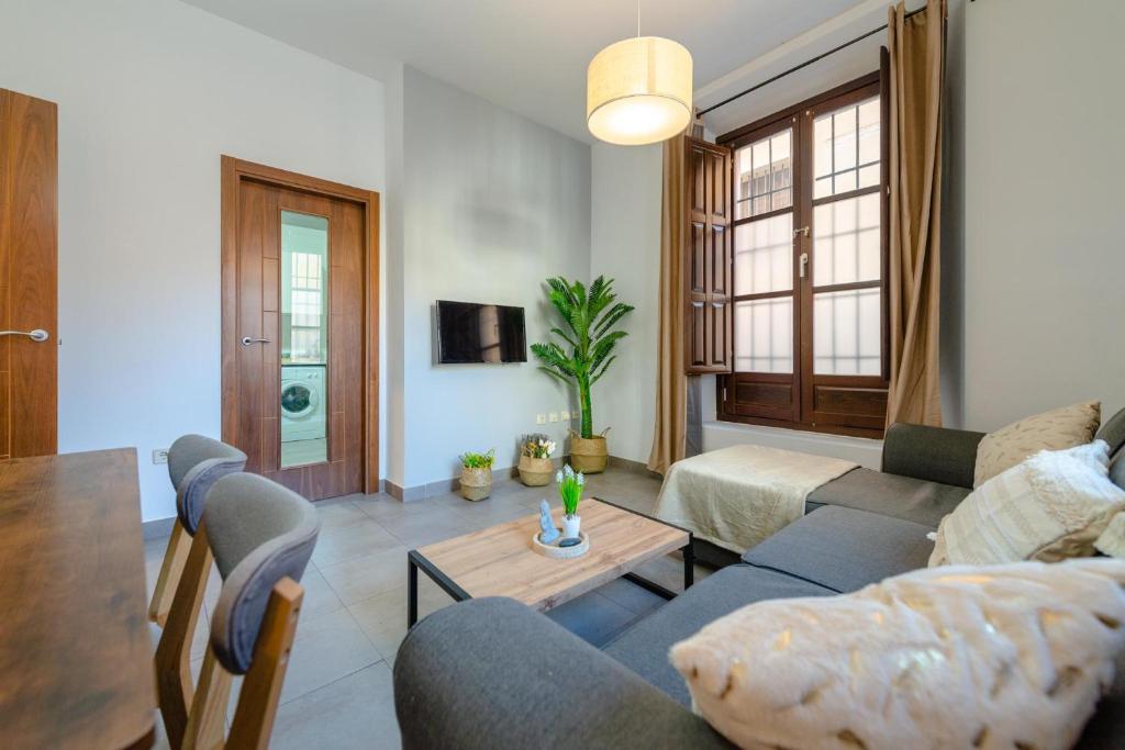 Televízia a/alebo spoločenská miestnosť v ubytovaní Boutique Apartment Center Granada