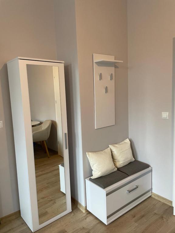 Postel nebo postele na pokoji v ubytování Pokoje Pod Mniszkiem