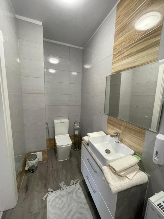 Koupelna v ubytování Pokoje Pod Mniszkiem