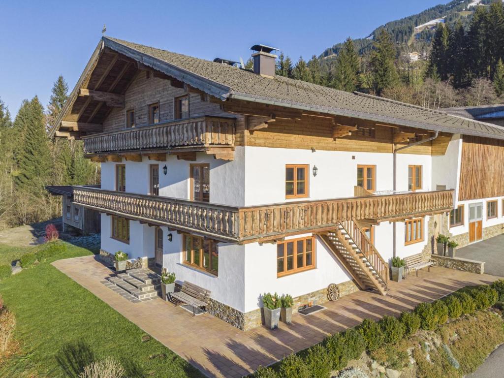 an aerial view of a house in the mountains at Glonersbühelhof Top 2 in Westendorf