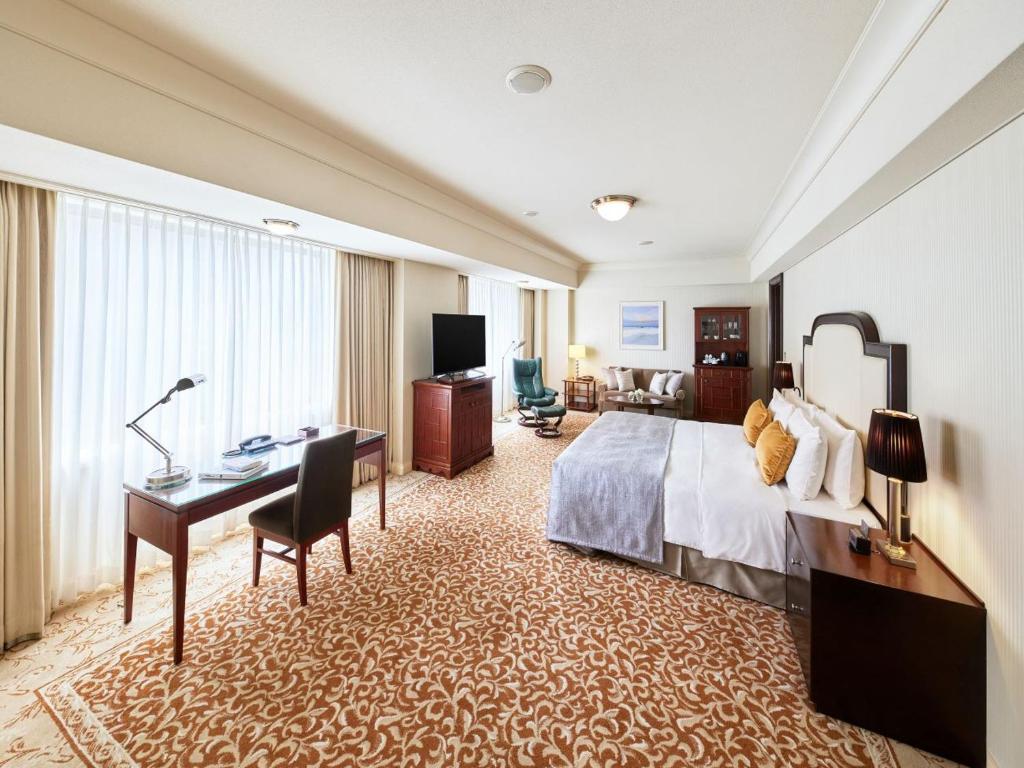 Postel nebo postele na pokoji v ubytování Imperial Hotel Tokyo