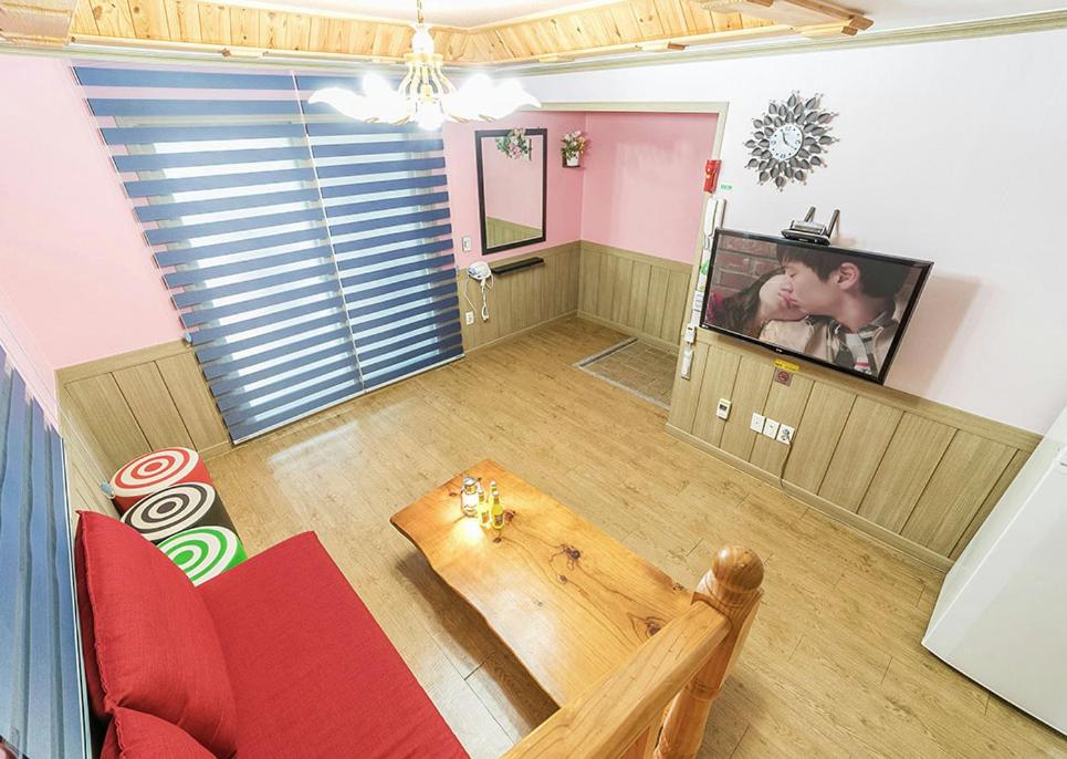 TV a/nebo společenská místnost v ubytování Ddeulae Pension