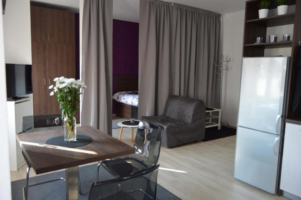 Kuchyň nebo kuchyňský kout v ubytování Atrium Apartments