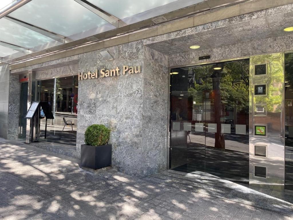 a building with a sign that reads hotel sant paul at Hotel Sant Pau in Barcelona