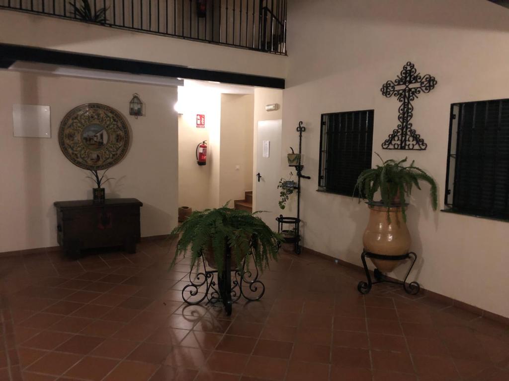 a room with a plant in the middle of it at Maravilloso alojamiento en pleno centro de Dos Hermanas in Dos Hermanas