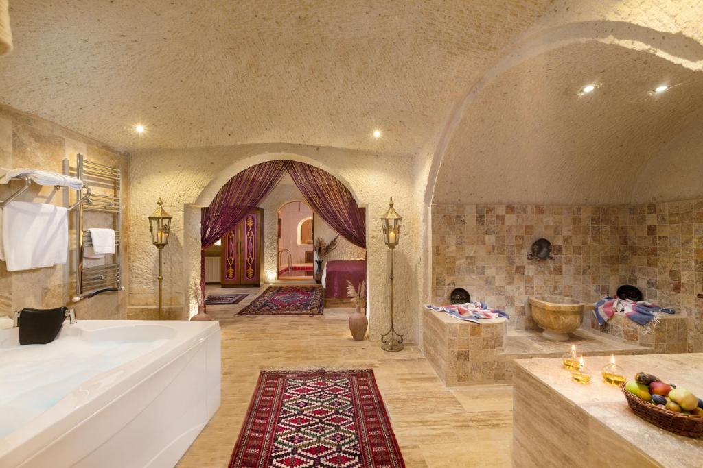 Koupelna v ubytování Cappadocia Oba Cave Hotel