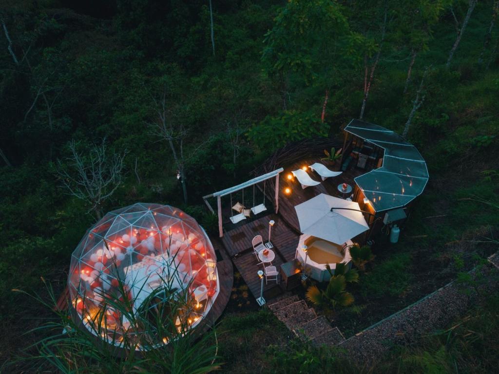 an overhead view of a house with a dome at Yuva Glamping in San Francisco