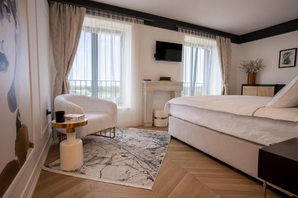 Łóżko lub łóżka w pokoju w obiekcie Restaurant & Villa Morgan