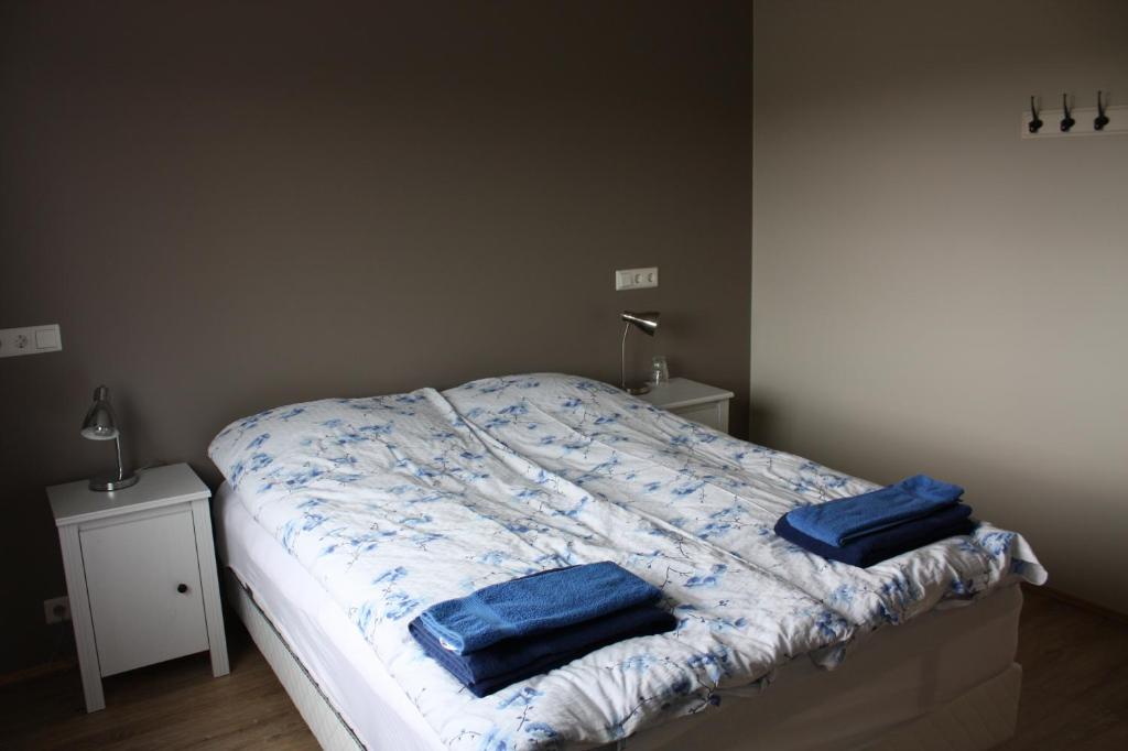 Postel nebo postele na pokoji v ubytování Skútustadir Guesthouse