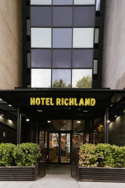 a hotel righteland sign in front of a building at Hotel Richland LES in New York