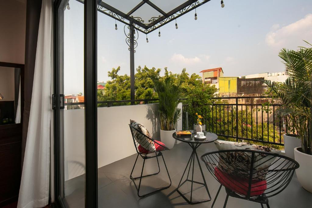 Balkón nebo terasa v ubytování Hanoi Vacanza Premier Hotel