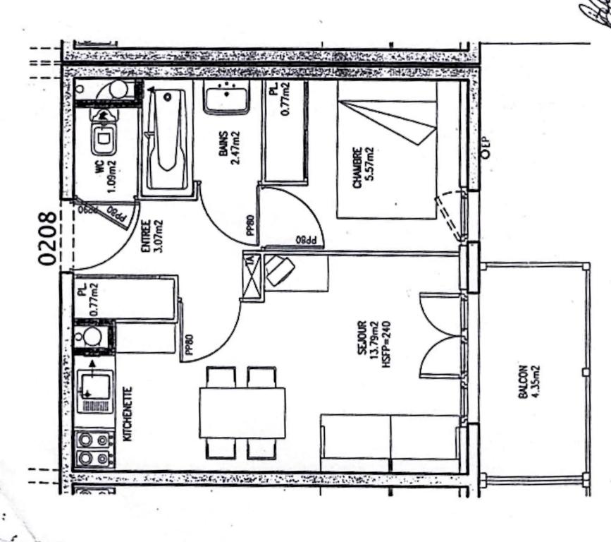 Plán poschodí v ubytovaní Appartement 2/4 pers, Résidence 4* Les Hauts de Valmeinier, Centre station
