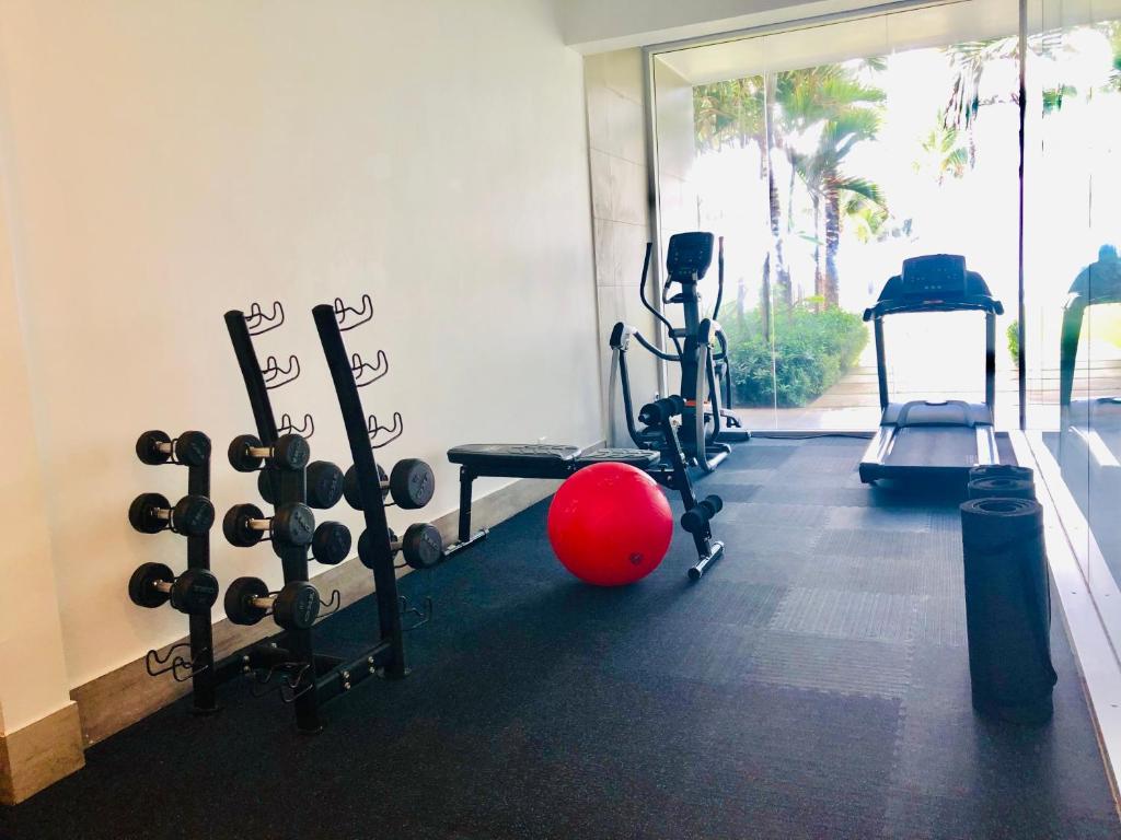 Fitness centrum a/nebo fitness zařízení v ubytování Seawinds Studio - Beachfront Getaway