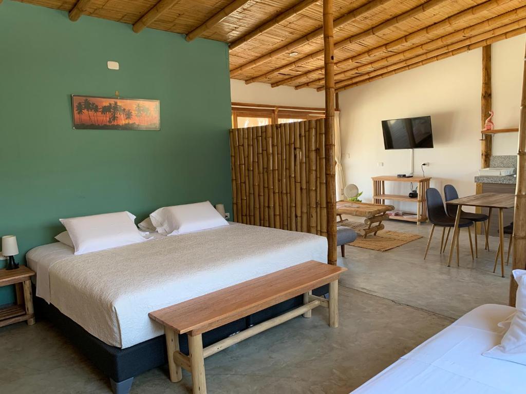 Postel nebo postele na pokoji v ubytování Casas Lua & Mar - Vichayito - Máncora