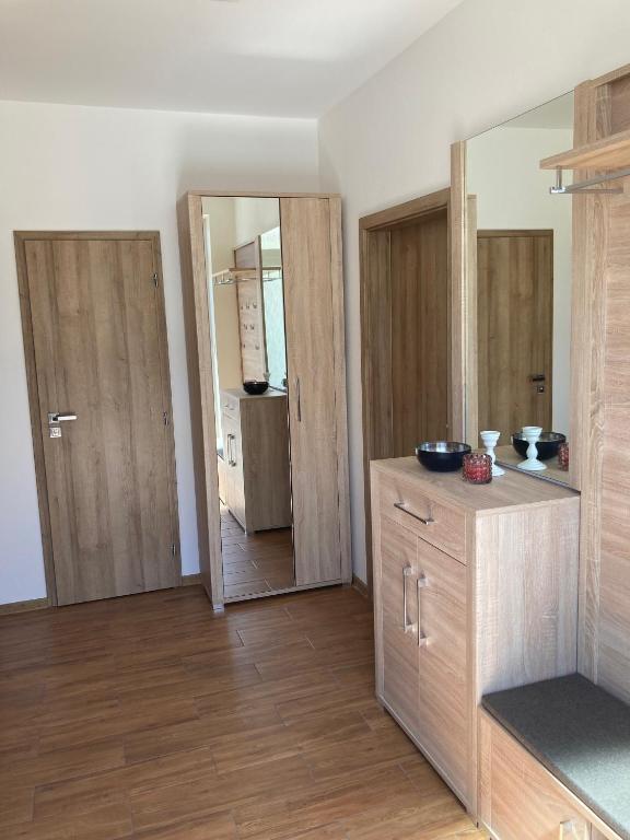 Kuchyň nebo kuchyňský kout v ubytování Apartmany Rubin Nesvady