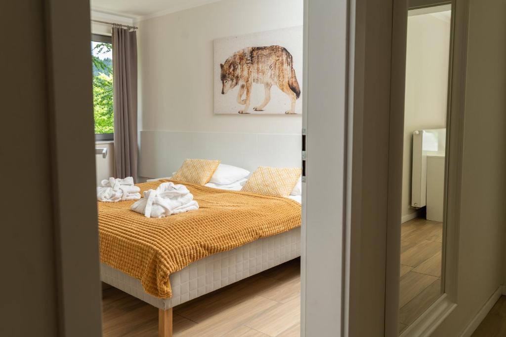 Postel nebo postele na pokoji v ubytování ApartView Premium by Rent like home
