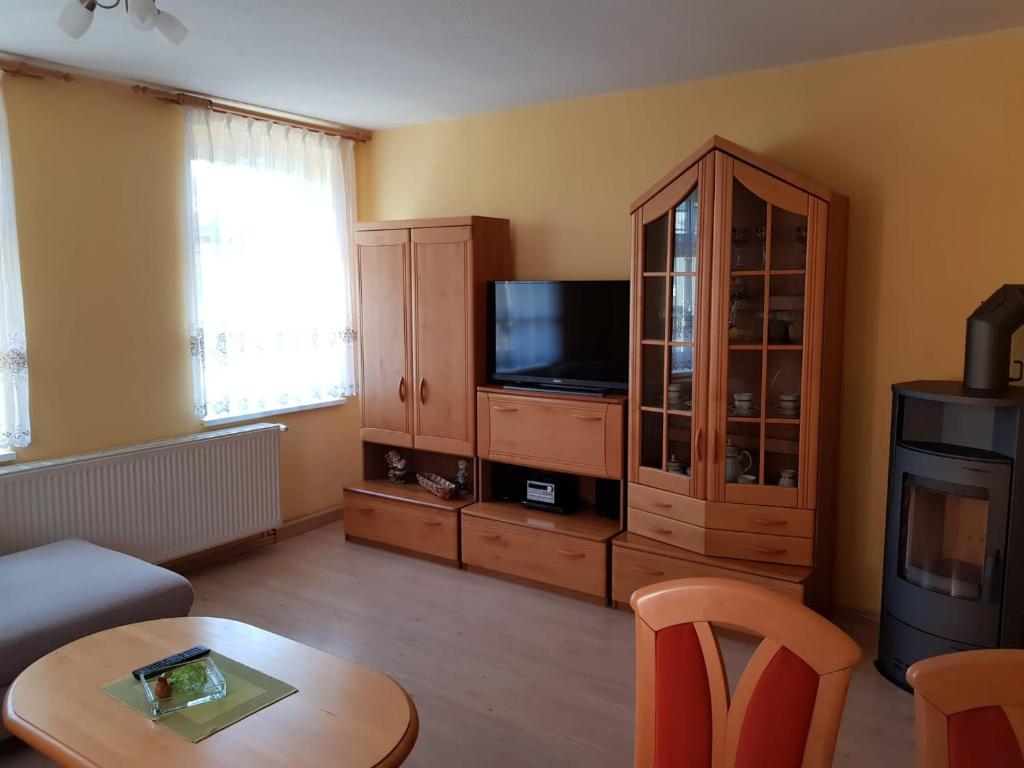 TV a/nebo společenská místnost v ubytování Ferienwohnung Karlguth