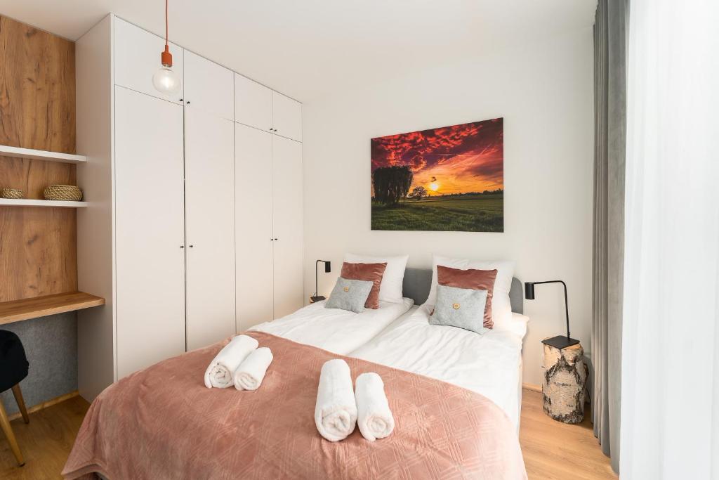 Posteľ alebo postele v izbe v ubytovaní Apartament WILLOW TREE SurfingBird Dźwirzyno