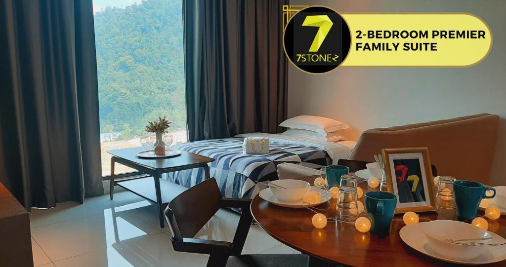 Postel nebo postele na pokoji v ubytování 7Stonez Suites Geo38 Genting Highlands