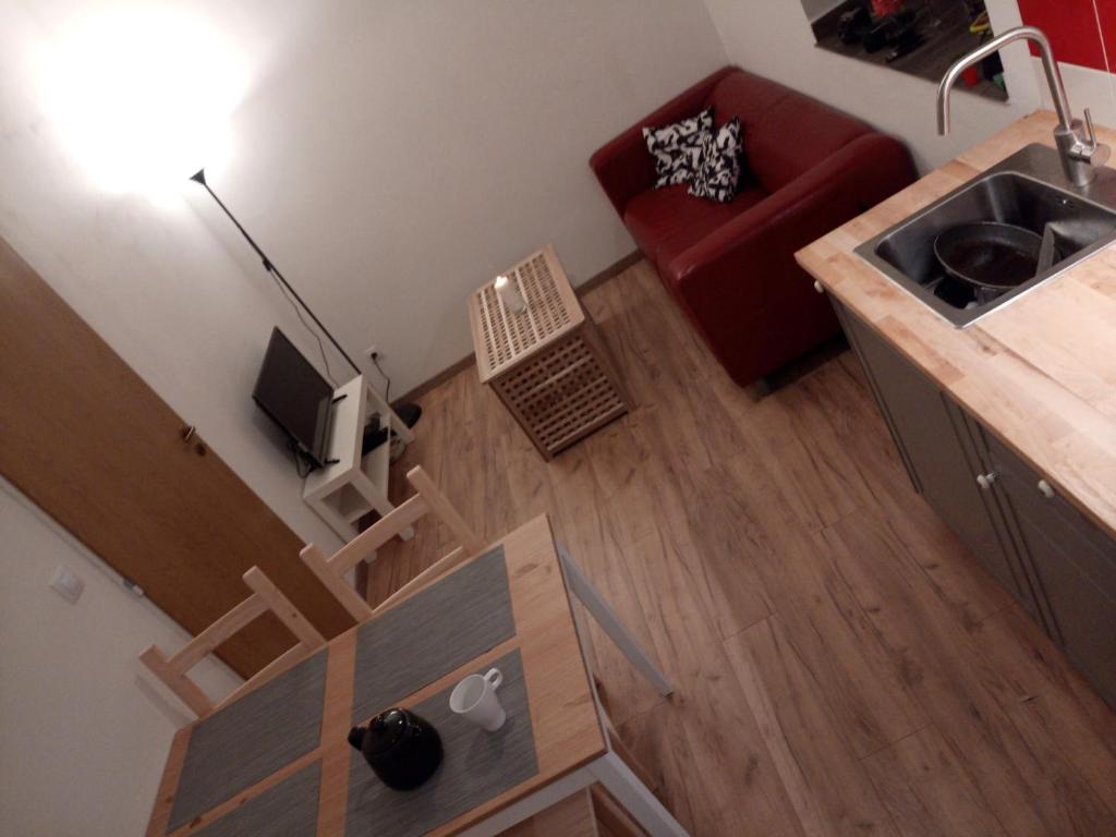 Posezení v ubytování Apartmány Na hrnčírně