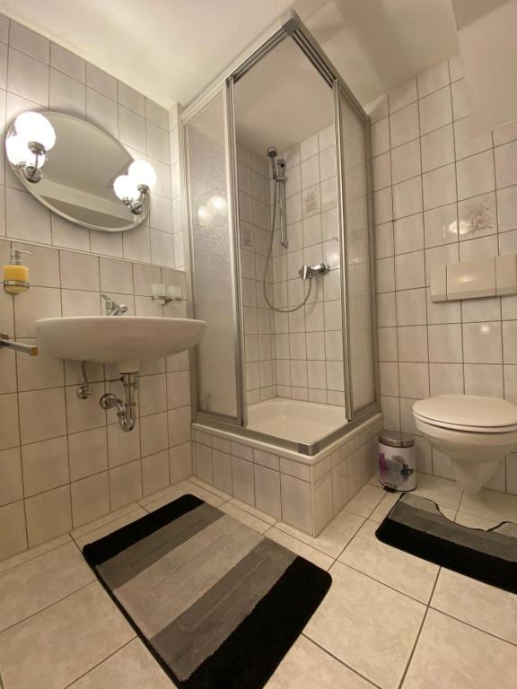 Koupelna v ubytování Hotel Bielatal