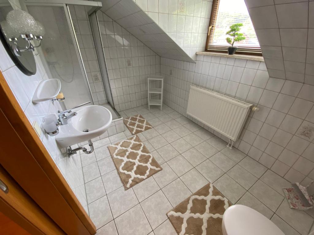 Koupelna v ubytování Hotel Bielatal