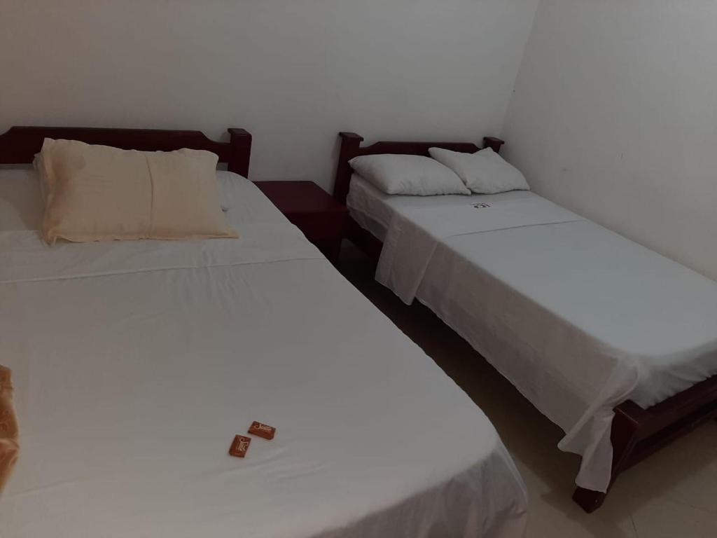 Postel nebo postele na pokoji v ubytování HOTEL COSTA DEL SOL mav