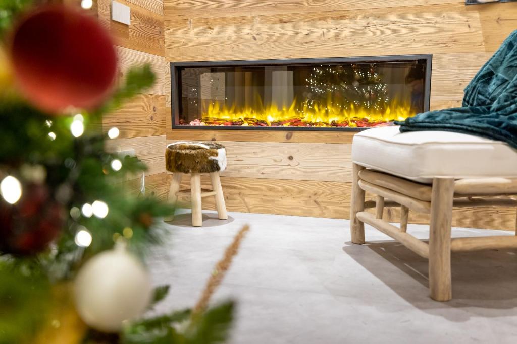 Χώρος καθιστικού στο Chalet Imbosc'chè