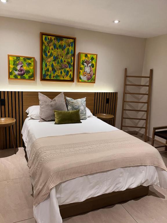 Postel nebo postele na pokoji v ubytování Cabaña Quinta Gaes Spa