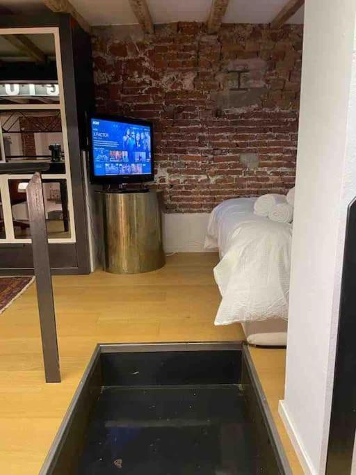 Televízia a/alebo spoločenská miestnosť v ubytovaní Loft di design nel cuore di Milano