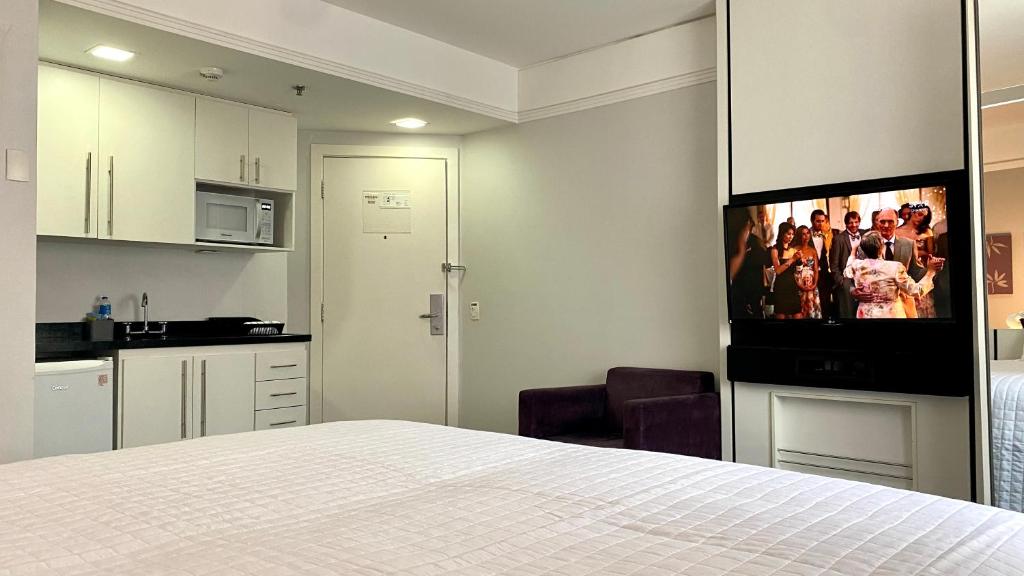 Kuchyň nebo kuchyňský kout v ubytování MTP - The Privilege Moema By Anora Spaces