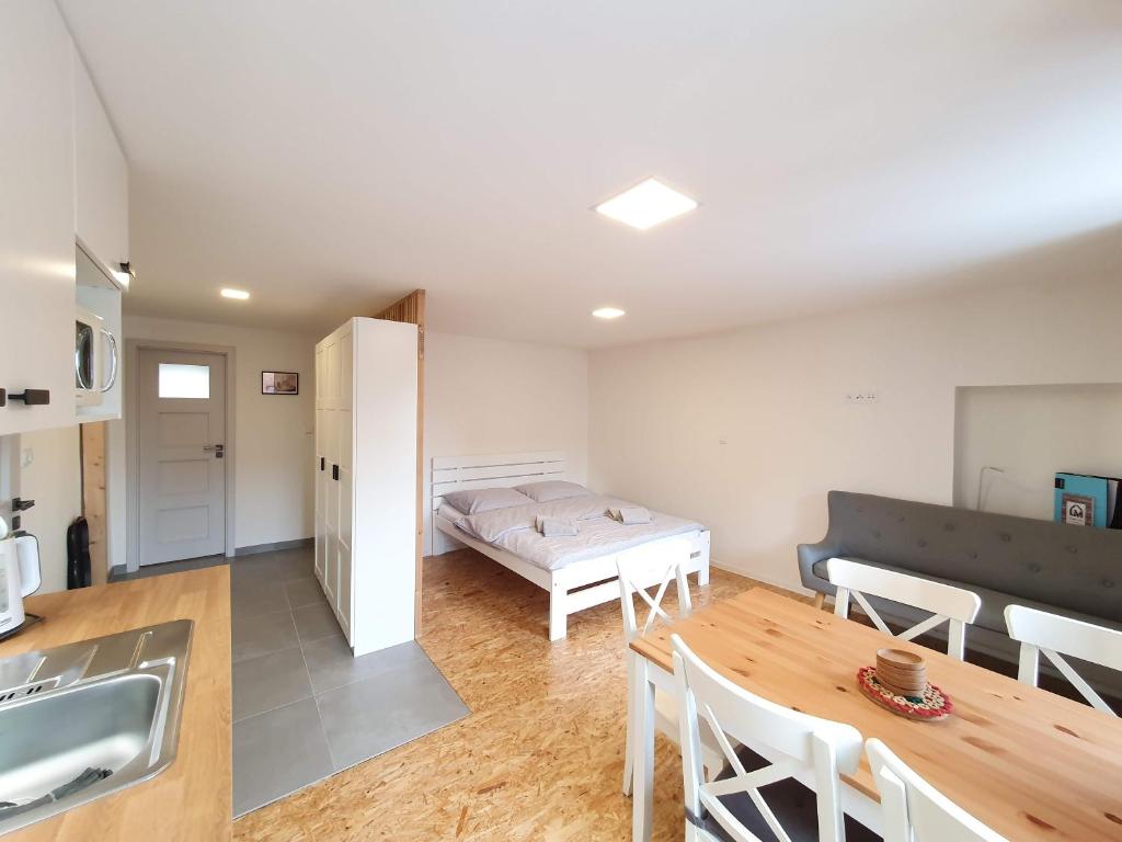 Kuchyň nebo kuchyňský kout v ubytování Apartmány U Muzea