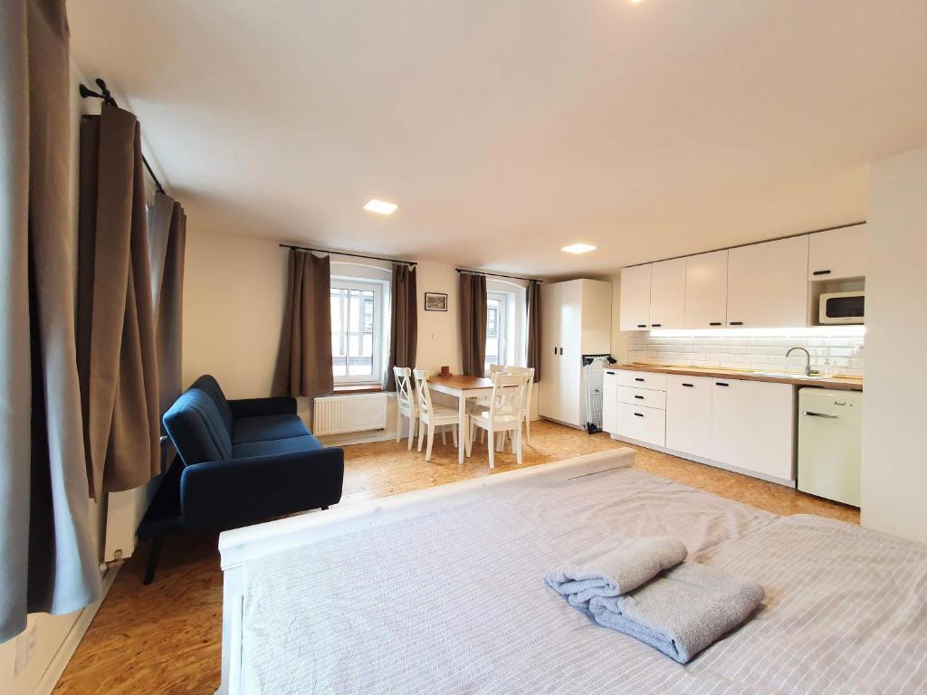 Kuchyň nebo kuchyňský kout v ubytování Apartmány U Muzea