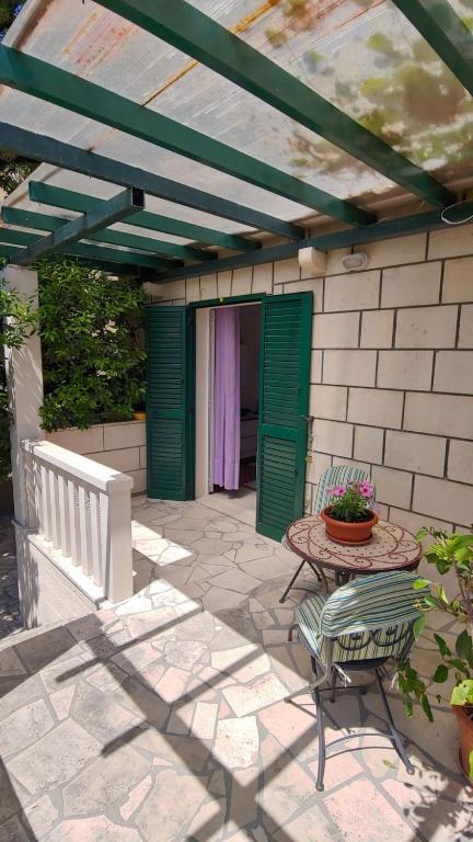 Balkón alebo terasa v ubytovaní Studio apartment in Bol with sea view, terrace, air conditioning, WiFi 3634-1