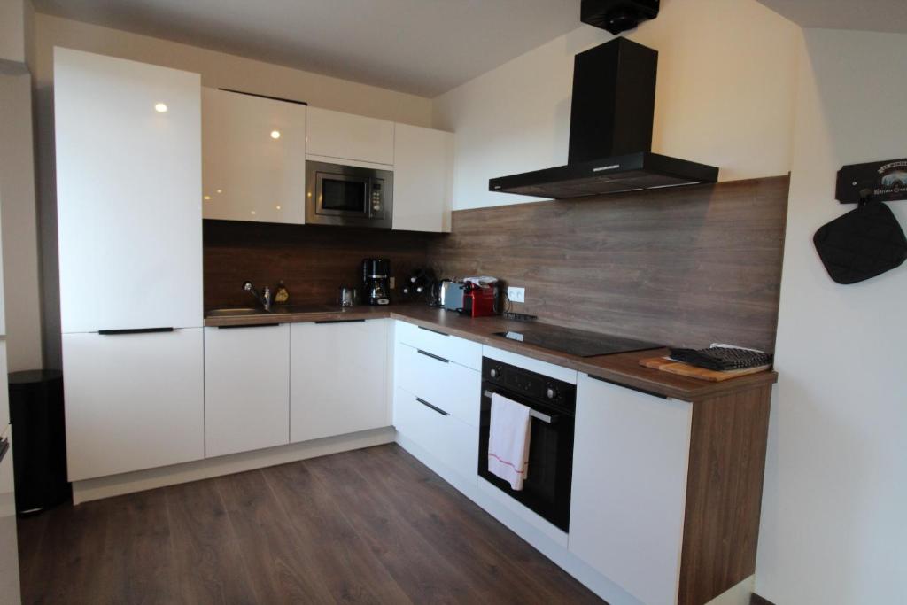 Kuchyň nebo kuchyňský kout v ubytování Les lofts M