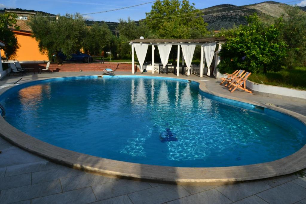 a pool with a person in the water at B&B SEBA e PAOLA in Sonnino